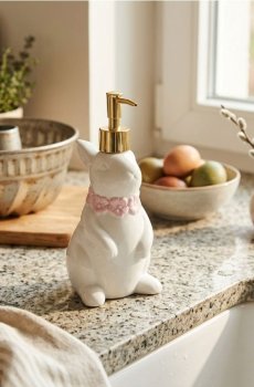 Великодній дозатор для мила у формі кролика - різнобарвний