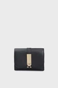 Женский черный кошелек TH HERITAGE MED FLAP Черный ONESIZE Tommy Hilfiger AW0AW16579