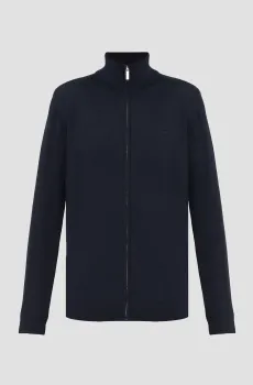 Мужской темно-синий шерстяной кардиган Синий 3XL Karl Lagerfeld 544399.655004;690