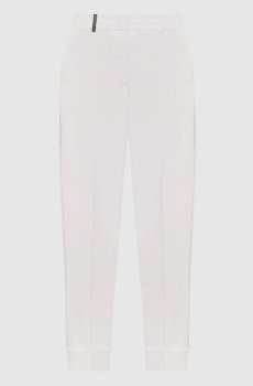 Белые брюки с цепочкой мониль