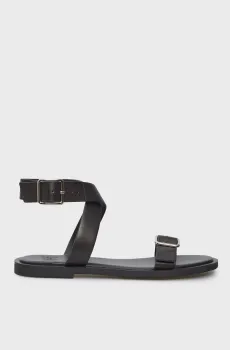 Женские черные кожаные сандалии Atalanta Черный 36 PRPY PRSLT2440W