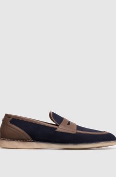 Синие замшевые лоферы