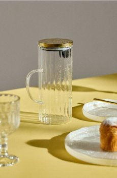 Рифлений глечик з ручкою - clear