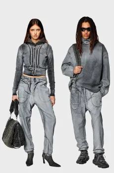 Серые джоггеры D-LAB-S TRACK (унисекс) Серый S Diesel A13166 068KQ