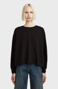 Женский черный лонгслив A line oversized Черный M G-Star RAW D27742,D976