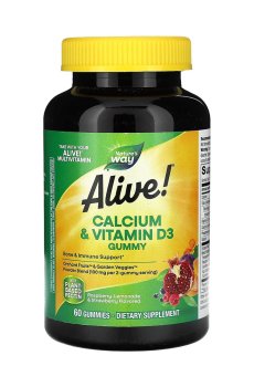 Витаминно-минеральный Natures Way Alive! Calcium Gummies Plus Vitamin D3, 60 жевательных конфет