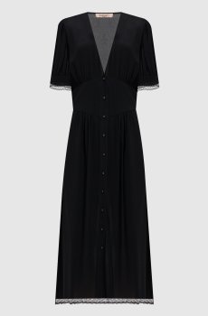 Черное платье миди