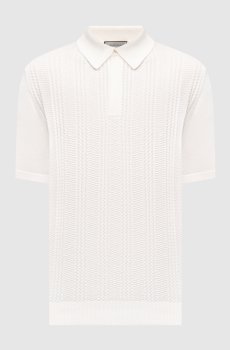 Белое поло в узор