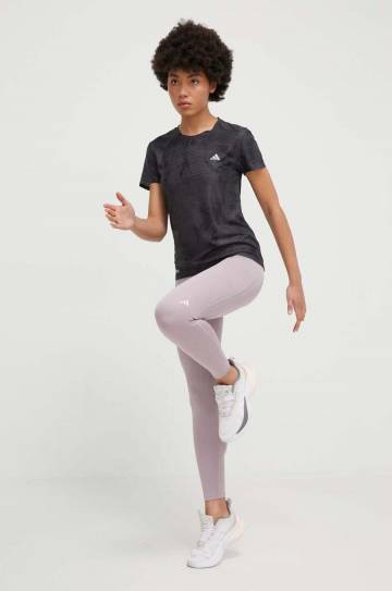 Леггинсы для бега adidas Performance Daily Run цвет фиолетовый однотонные Леггинсы для бега adidas Performance Daily Run цвет фиолетовый однотонные