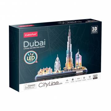 Трёхмерная головоломка-конструктор с LED-подсветкой CubicFun Дубай, от 6 лет, 182 детали (L523h)