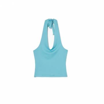 Cropp - Блузка з зав’язкою - turquoise Cropp - Блузка з зав’язкою - turquoise