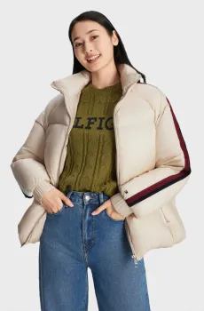 Женский бежевый пуховик MODERN GS PUFFER  DOWN JACKET Бежевый L Tommy Hilfiger WW0WW40093