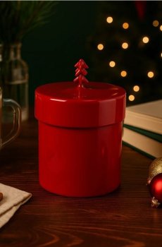 Контейнер для зберігання з кришкою - червоний