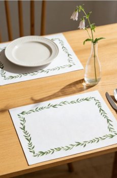 Серветки-підкладки на стіл з рослинним мотивом, набір 2 шт. - зелений
