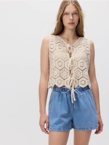 Reserved - Джинсові шорти із зав’язками - синій - 7791B-50J