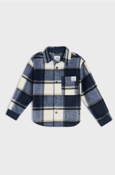 Куртка-сорочка у клітинку - темно-синій