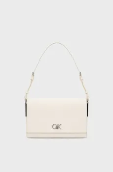 Женская белая сумка CK ELONGATED SHOULDER BAG Белый ONESIZE Calvin Klein K60K612807