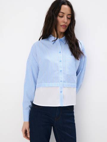 Mohito - Смугаста сорочка з високим вмістом бавовни - синій - 32