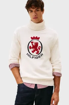 Мужской белый гольф GRAPHIC ROLL Белый L Tommy Hilfiger MW0MW41482