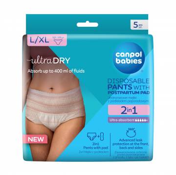 Трусы одноразовые послеродовые Canpol Babies дышащие и ультрапоглощающие, размер L/XL, 5 шт (78/012)