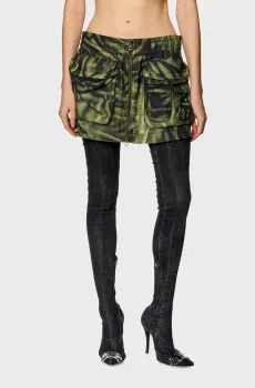 Женская зеленая юбка с узором O-MIRTY Зеленый 40 Diesel A13061 0WGAL
