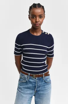 Женский темно-синий джемпер в полоску Синий M Gant 4805306