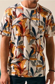 Футболка з декоративним принтом - кремовий