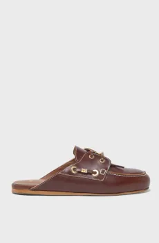 Женские коричневые кожаные мюли Коричневый 36 MAJE MFACH00905_Cognac Brown