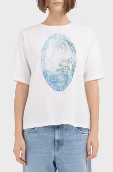 Женская белая футболка Белый S Replay W3071D.000.20994