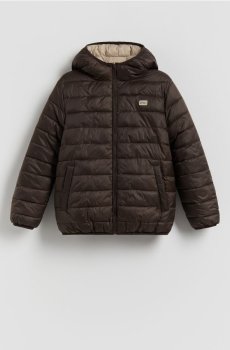 Reserved - Двостороння куртка з каптуром - темно коричневий - 770HF-89X