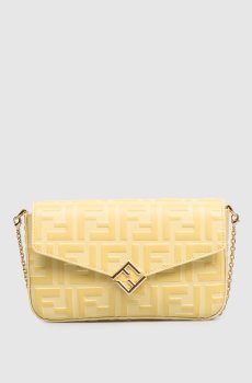 Желтая кожаная сумка FF Diamonds