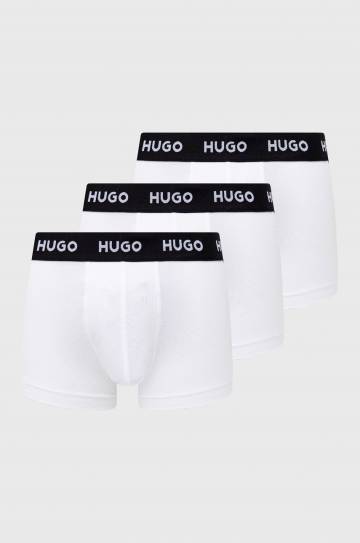 Боксеры HUGO (3-pack) мужские цвет белый Боксеры HUGO (3-pack) мужские цвет белый