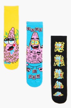 Cropp - Шкарпетки, 3 пари SpongeBob SquarePants - різнобарвний