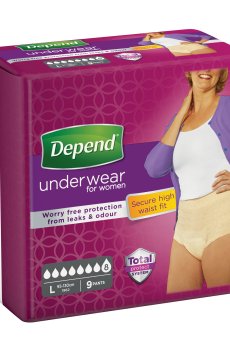 Впитывающее белье Depend для женщин, размер L (95-130 см), 9 шт