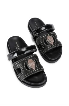 Кожаные шлепанцы Kurt Geiger London Eagle Stud Cut Out Sdl