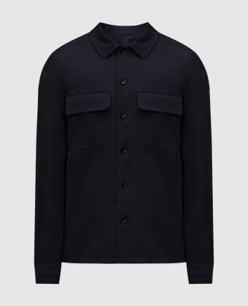 Синяя куртка с шерстью в стиле рубашки