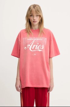 Хлопковая футболка Aries Sunbleached Cola SS Tee