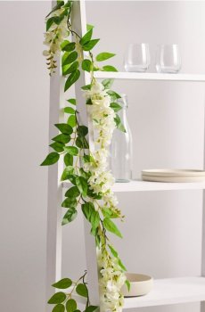 Гірлянда зі штучної рослини - білий