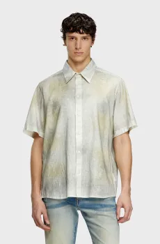 Мужская бежевая льняная рубашка CAMICIA Бежевый 52 Diesel A17794 0AKBI