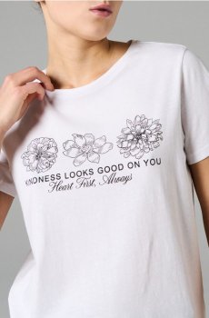 Бавовняна футболка з написом - білий