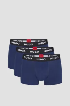 Мужские темно-синие боксеры (3 шт) Синий XS HUGO 50469786;410