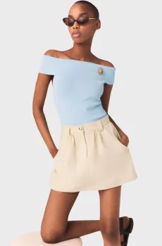 Женская бежевая юбка-шорты Бежевый 36 MAJE MFPSH00762_Ecru