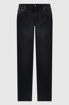 Черные джинсы с эффектом потертости