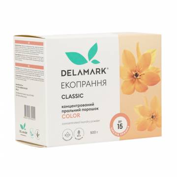 Концентрированный стиральный порошок Delamark Classic Colour автомат, до 15 стирок, 500 г Концентрированный стиральный порошок Delamark Classic Colour автомат, до 15 стирок, 500 г