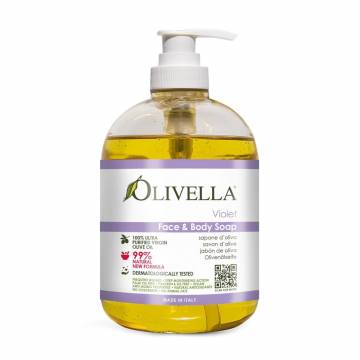 Жидкое мыло для лица и тела Olivella Face & Body Soap Фиалка, 500 мл Жидкое мыло для лица и тела Olivella Face & Body Soap Фиалка, 500 мл