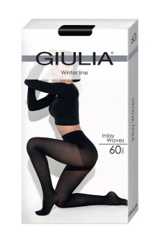 Колготки женские Giulia Inlay Waves с шортиками, 60 DEN, Nero, размер 2