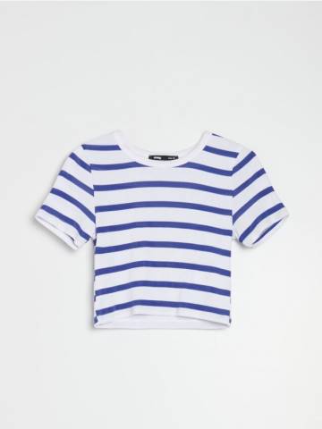 Футболка у смужку - темно-синій