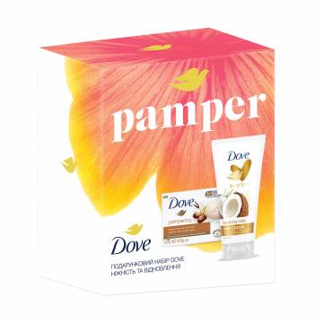 Подарочный набор женский Dove Нежность и восстановление (крем для рук, 75 мл + крем-мыло, 90 г)