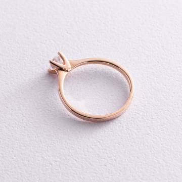 Золотое помолвочное кольцо (куб. циркон Swarovski) к06232 Золотое помолвочное кольцо (куб. циркон Swarovski) к06232