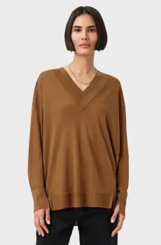 Женский бежевый шерстяной пуловер BERN Бежевый S AllSaints W050KD